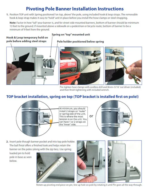 Ban45 Pivoting Pole Banner Installation